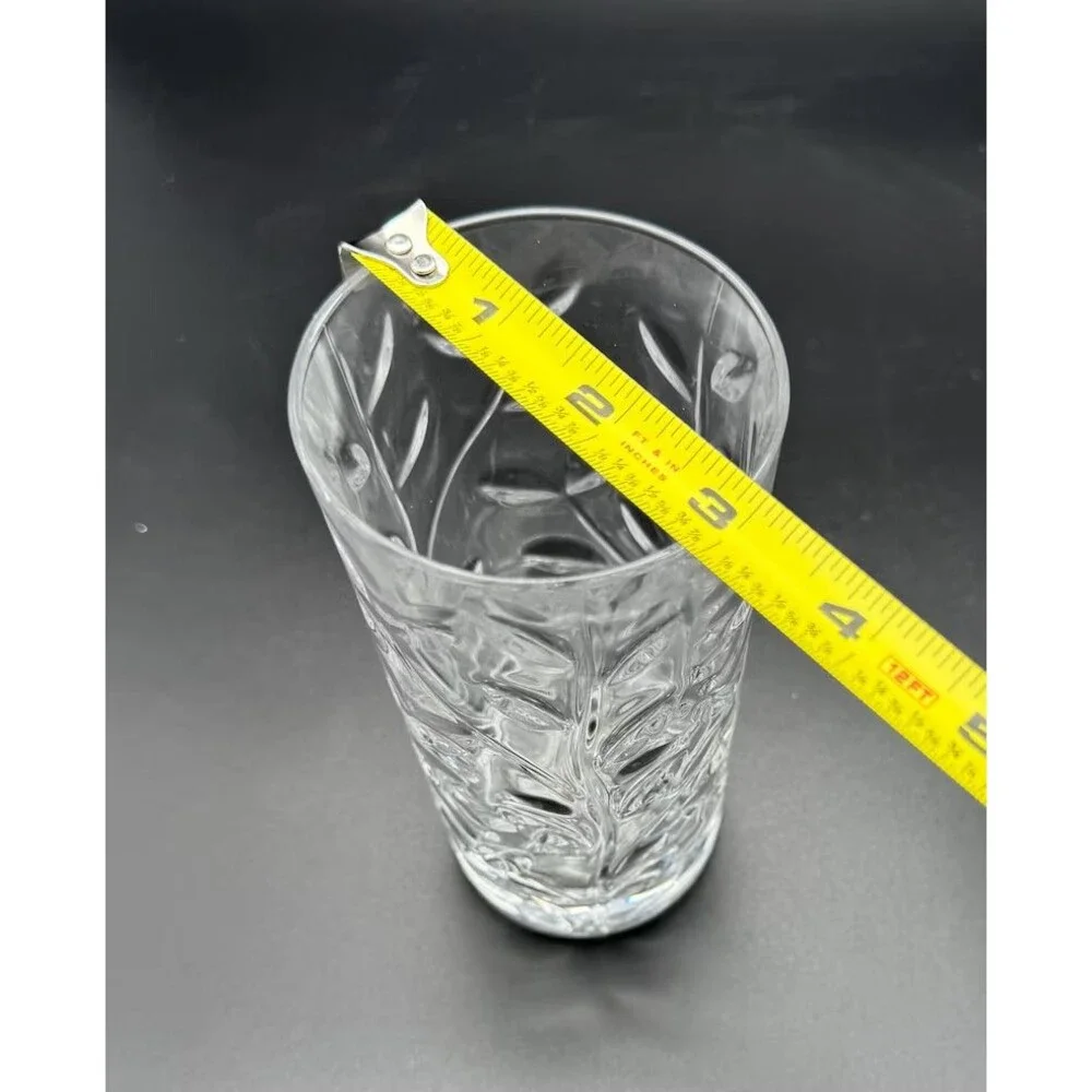 Set of 3 Highball Glass Tumbler Royal Crystal Rock Laurus Pattern 5 3/4 in 1980s